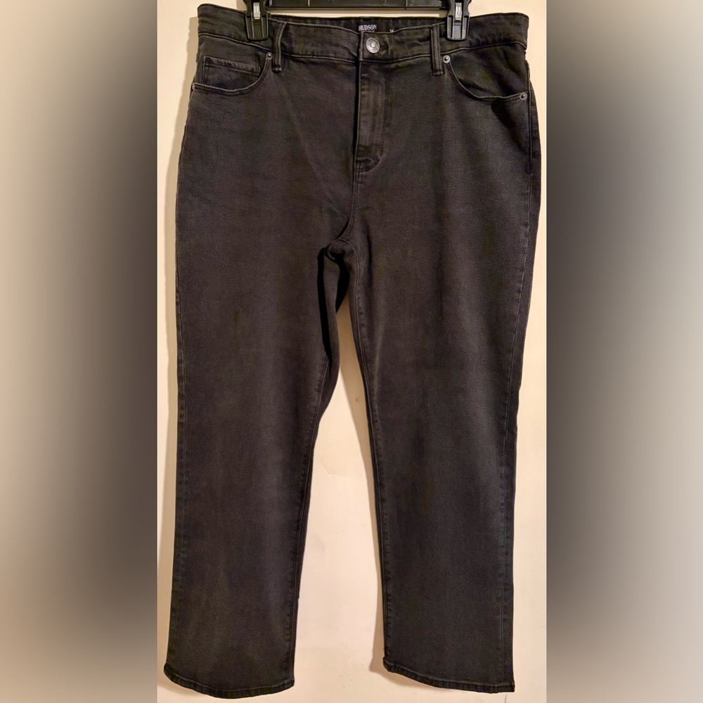 NWT Women’s Hudson Jeans Dark Gray/Black Midrise Straight Stretchy Jeans Sz 14